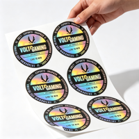 Autocollant en vinyle adhésif brillant imperméable personnalisé, étiquette holographique avec style personnalisé, forme personnalisée, motifs de logo