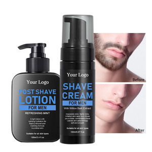 Crema de afeitar de espuma para el cuidado de la barba para hombres de Etiqueta Privada, loción para después del <span class=keywords><strong>afeitado</strong></span>, crema de afeitar calmante hidratante para hombres - Product Image 1