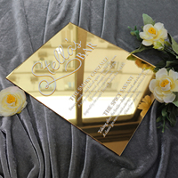 Acrílico de espejo dorado de 3mm Simple personalizado con detalles de plato de lámina blanca para Barra de boda, menú de barra de boda, bebidas de firma