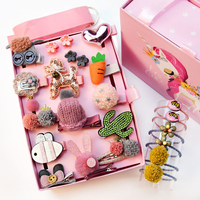 Yiwu Fabriek Groothandel Kinderen Haaraccessoires 18 Pcs Baby Haar Clip Bows Gift Set Haar Accessoires