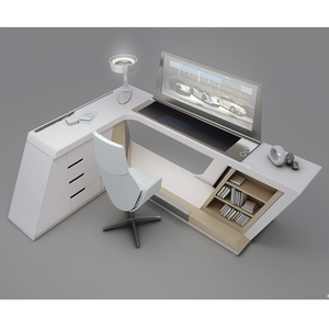 Personnalisez la grande <span class=keywords><strong>table</strong></span> ergonomique de bureau de secrétaire de confort de 3 tiroirs pour la maison - Product Image 3