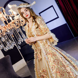 Robes de bal de mascarade Rococo du 17ème siècle Antique <span class=keywords><strong>Marie</strong></span> <span class=keywords><strong>Antoinette</strong></span> Carnivale <span class=keywords><strong>robe</strong></span> vénitienne pour princesse pour Costumes d'Halloween - Product Image 2