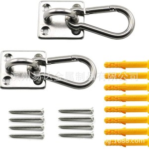 ชุดกลอนประตูสแตนเลส Ed รุ่น M5 พร้อมแผ่นสี่เหลี่ยม คาราไบเนอร์ และสกรู สำหรับยึดฮาร์ดแวร์ประตูหน้าต่าง - Product Image 2