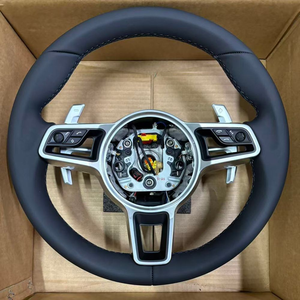 Volante Deportivo de Cuero Negro para Porsches Cayenne, Boxster, Cayman 987, Panamera 718, 911, 997, 985, 981 <span class=keywords><strong>Mk2</strong></span>, Macan 718, 970, 958 - Product Image 1
