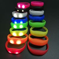Bracelet lumineux LED en silicone étanche style nautique, cadeau promotionnel, commande vocale, concert musical YJEL0030