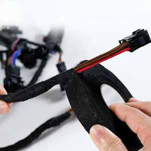 Pita Kain Flanel PET Tahan Suhu Tinggi Perekat Diri untuk Pembungkus Kabel Mesin Mobil Perbaikan Kelistrikan - Product Image 2