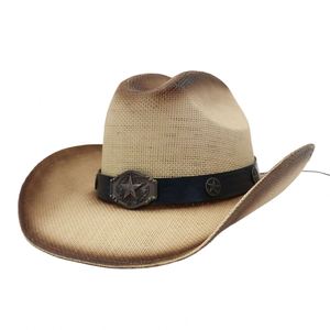 Chapeau de paille N53 coloré de bonne qualité, fait main, avec ruban et corde, style image, pour voyage en extérieur - Product Image 1