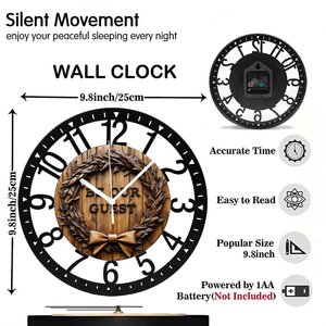 <span class=keywords><strong>Orologio</strong></span> da <span class=keywords><strong>Parete</strong></span> in Ferro Stile Antico da 25cm con Vernice Effetto Invecchiato e Texture Visibile - Product Image 2