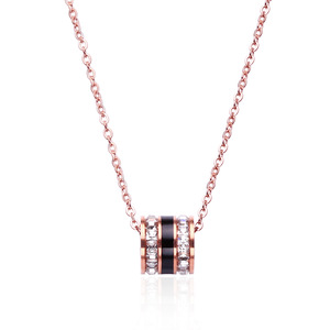 Japanese and Korean Style Jewelry Trendy Colorful Crystals Necklace Fashion <b>Titanium</b> Steel Small Waist Necklace for Women - Product Image 3