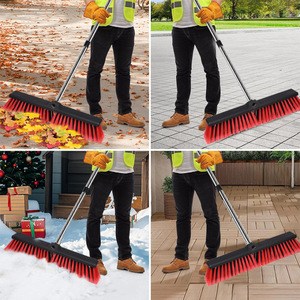 Floor <strong>Scrub</strong> Brush Long Handle Cleaning Brush Stiff Bristle Shower Scrubber for Cleaning <strong>Patio</strong> Bathroom Garage Kitchen Wall - Product Image 4