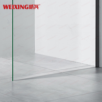 Usine Foshan Salle de bain en aluminium noir mat sans cadre Porte de douche fixe en verre trempé