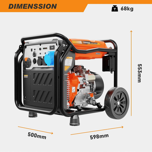 גנרטור אינוורטר 8kVA 8500W 230V |   מנוע חזק |   דלק כפול בנזין וגז |   חשמל ביתי תעשייתי - Product Image 3