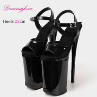 Sandales à talons sexy de 23 cm pour femmes, danse, danse exotique, chaussures de plateforme pour stripteaseuses, chaussures de pole dance