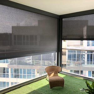 Aluminium Roller Shades Outdoor Rainproof Motorized Zipped <strong>Screens</strong>,zip Blinds Side Track,zip Track Outdoor Blinds Waterproof - Product Image 6