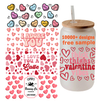 Transferts UV DTF 16oz pour tasses et mugs, personnalisables, prêts à être expédiés directement de l'usine pour la Saint-Valentin