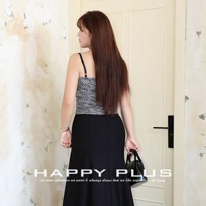 Camisole noire en tweed pour femme, avec bretelles nouées, en fibre de viscose micro-élastique, grande taille N9001, style français, sous-vêtement - Product Image 4