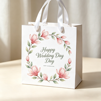 Sac en papier biodégradable personnalisé avec lamination brillante de qualité supérieure, motif floral magnolia, production en 72h, vente en gros