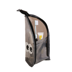Speed And Constancy Vertical <b>Toiletry</b> Bag Dark Gray Mesh With Pocket For Travel Makeup <b>Storage</b> - Product Image 1