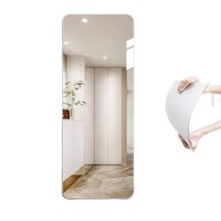 Miroir carré en acrylique sans cadre, auto-adhésif, pleine longueur, miroir mural décoratif moderne, vente en gros directe d'usine