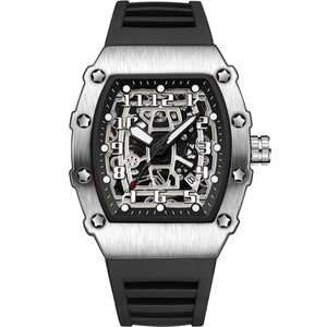 Men's Tonneau Quartz Watch 14mm Waterproof Analog Sports Watch With Stainless Steel Buckle - Product Image 5