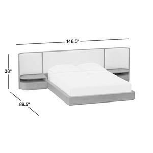 Muebles de Dormitorio, Cama King Size Tapizada en Madera Maciza con Chapa de Nogal y Mesitas de Noche OID-1117- CM, Cama King Size de Madera de Roble OID-1117- C - Product Image 3