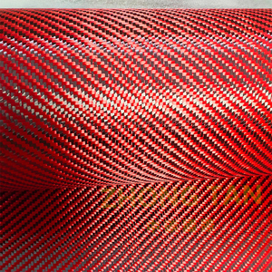 Tela de Fibra de Carbono Roja y Negra con Patrón Cruzado Tejido, Peso Medio, Resistente a Desgarros, para Uso en Exteriores y Automóviles - Product Image 4