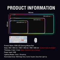 Tapis de souris de jeu RGB LED multifonctionnel en néoprène enroulable, grand format, anti-dérapant, cadeaux de bienvenue