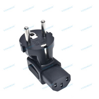 Adaptateur de conversion de prise d'alimentation EU 4,8 mm 2 broches vers IEC320 C13, 10A 250V, 90 degrés, C13 vers CEE7/7, rallonge CA pour UPS PDU