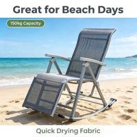 Fauteuil à bascule moderne de haute qualité, confortable et pliable, avec cadre en acier inoxydable durable et écologique, fauteuil à bascule portable