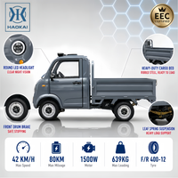 Tricycle électrique à carrosserie fermée 72V 1500W, vitesse 42 km/h, autonomie 80 km, charge lourde 639 kg, camion de fret commercial