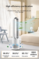 Ventilateur tour sans pales TP 12 Tuya Smart H11 HEPA à désinfection plasma 45W avec minuterie 9H, numérique, pour usage domestique et hôtelier