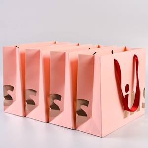 Custom Pink Luxury Clothing Garment <strong>Paper</strong> <strong>Bags</strong> <strong>With</strong> Your Own <strong>Logo</strong> Handles Retail Promotional Shopping Gift <strong>Paper</strong> Packaging <strong>Bag</strong> - Product Image 6