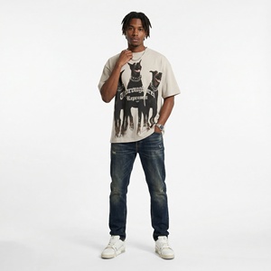 T-shirt surdimensionné pour homme avec motif Doberman, style gothique, streetwear - Product Image 2