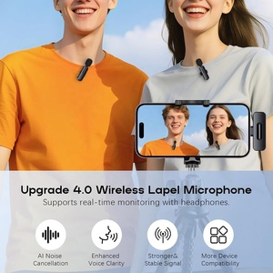 Microphone sans fil miniature pour iPhone 2 en 1 avec réduction de bruit, micro cravate pour enregistrement vidéo TikTok YouTube Vlog Podcast - Product Image 3