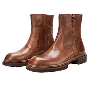 Chaussures en cuir véritable de qualité professionnelle imperméables - Respirantes - Style britannique rétro - Motif léopard - Chaussures pour hommes - Product Image 3