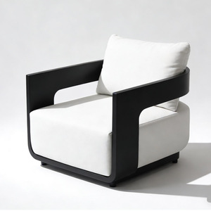 Ensemble <span class=keywords><strong>de</strong></span> canapés d'extérieur modernes en <span class=keywords><strong>aluminium</strong></span> - Meubles <span class=keywords><strong>de</strong></span> luxe pour <span class=keywords><strong>jardin</strong></span>, patio, <span class=keywords><strong>salon</strong></span> et cour, pour usage hôtelier, imperméables et résistants à la rouille - Product Image 4