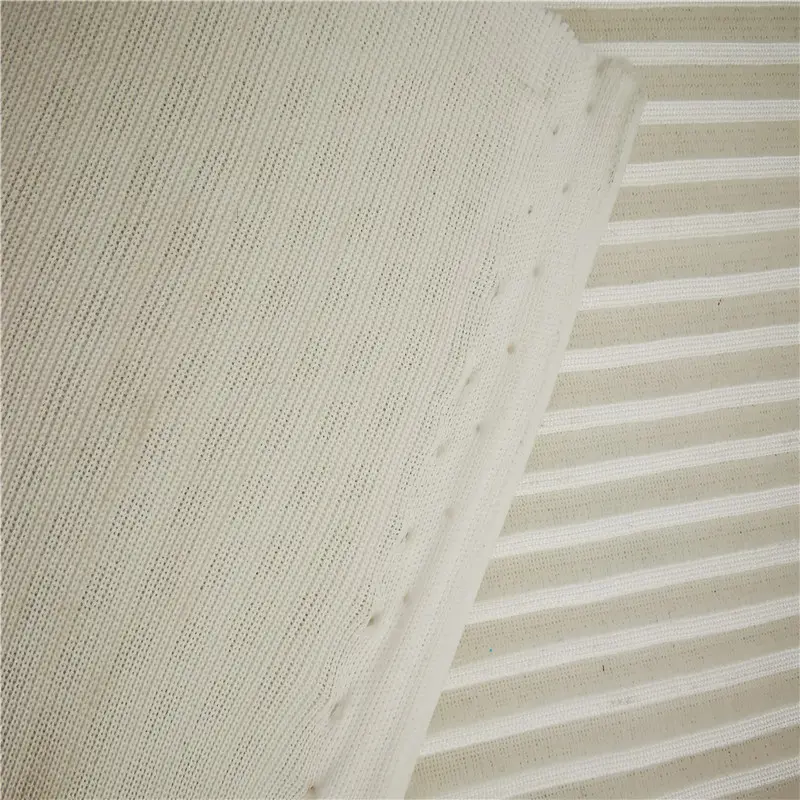 Recycled White Vertical Striped 3D Air Spacer Sandwich Mesh Fabric For Cushion