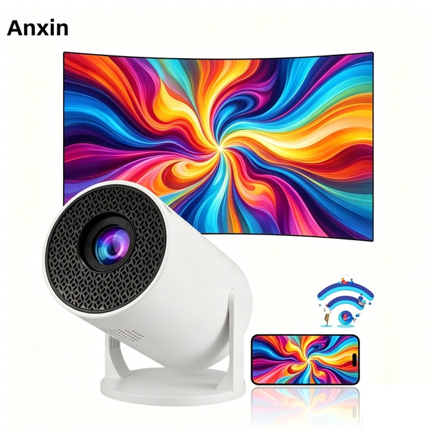 Portable Mini Projector Wireless WiFi Screen Mirroring Type-C Power Bank Powered Home Theater Smart Projector for Mobile Phone