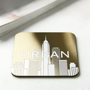 High-<b>end</b> Design Heat Insulation Table Mat Plating Gold Metal Stainless Steel coaster for Hotel <b>bar</b> Custom Supplies - Product Image 1