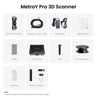 Pemindai 3D Laser Biru Nirkabel MetroY Pro Antarmuka USB Genggam & Desktop Presisi 0.01mm untuk Benda Kerja Kecil dan Sedang