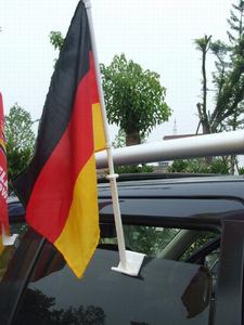 Custom Sublimation Printing Polyester Double Sided Sporty Style Folding Design Car Window <b>Flag</b> with Plastic Pole - Product Image 3