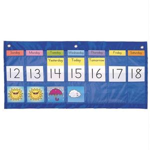 Foldable Classroom Hanging Pocket Chart Back to School Calendar Organizer for Education Teaching Tool with Convenient Bag Use - Product Image 4