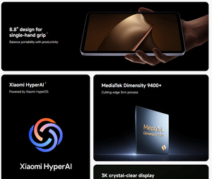 Versione Globale Mi Pad Mini 8.8'' 3K 165Hz IPS LCD Batteria 7500mAh Ricarica 65W Dimensity 9400+ Fotocamera 13MP Tablet PC da Gaming - Product Image 5