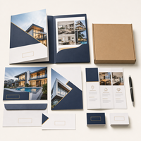 Kit de dossiers de présentation personnalisés en couleur pour les propositions immobilières, les réunions avec les clients et les commandes d'impression en gros