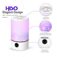 Humidificateur d'air ultrasonique 3L 20W alimenté en courant alternatif, débit 200ml/h, coupure automatique en cas de faible niveau d'eau, silencieux 40dB, commande tactile, ABS céramique, fonction de minuterie 10-20 heures