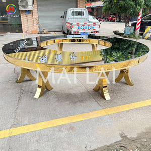 Muebles de hotel, mesa de boda, comedor con forma de media luna, recepción, cena VIP, círculo redondo, mesa grande para fiesta de eventos - Product Image 1