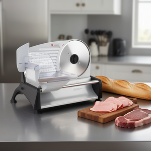 เครื่องหั่นเนื้อไฟฟ้า Haus-10 ใบมีดสแตนเลสขนาด 7.5 นิ้ว ปรับความหนาได้ 0-0.6 นิ้ว กึ่งอัตโนมัติ สำหรับแฮม เดลี่ สเต็ก - Product Image 2