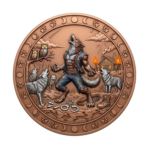 Moneda de Arte Coleccionable de Cobre Fino .999 de 1oz, con Relieve Alto, Temática de Terror Gótico: Lord Vampiro <span class=keywords><strong>Conde</strong></span> Drácula Luna de Sangre, Grim, Regalo Artístico - Product Image 3