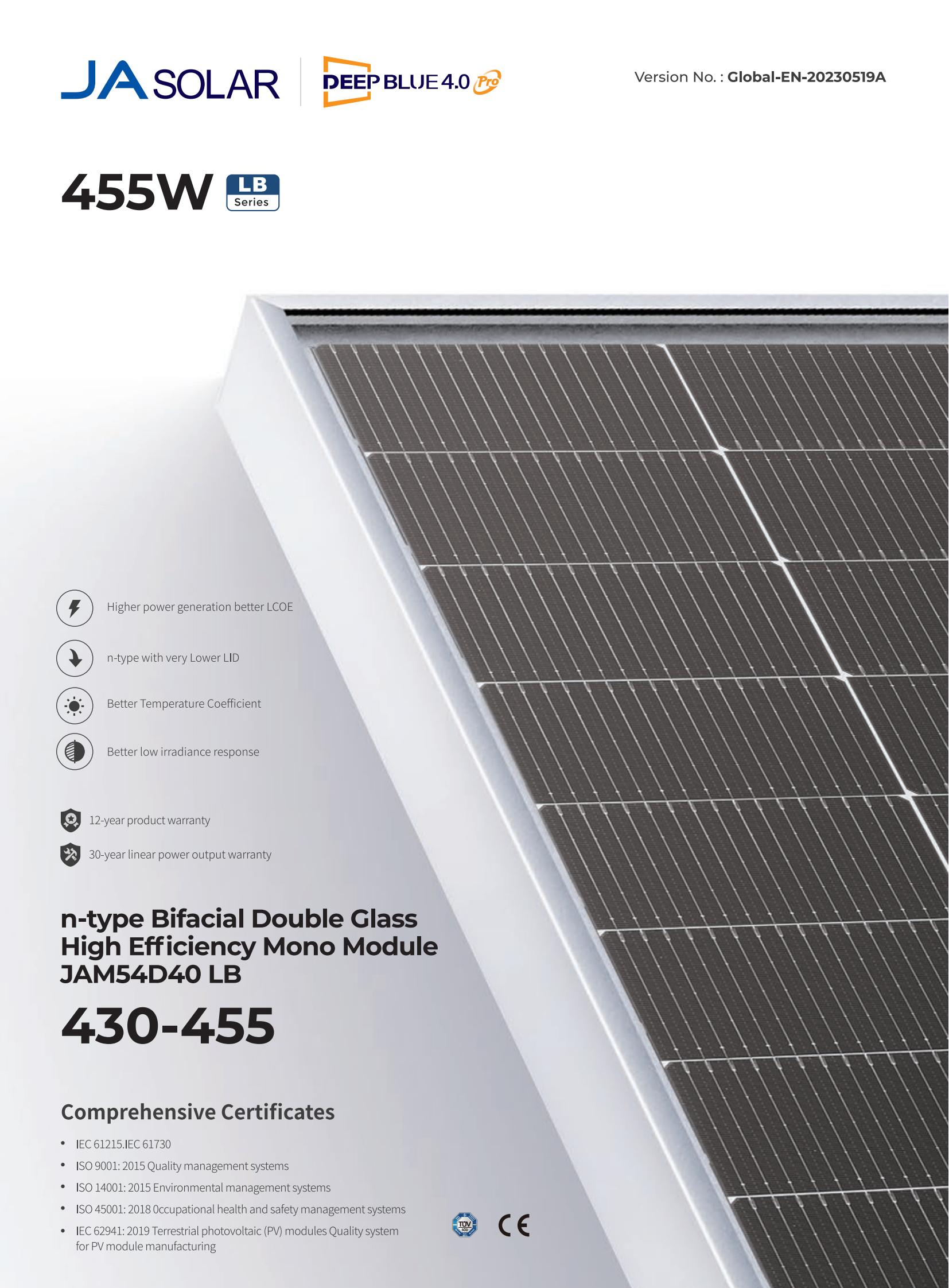 JA Solar Panels - High Efficiency Bifacial Technology