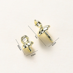 ฐานจี้รูปผีเสื้อ ชุบทอง 14k/18k ทำจากทองแดง สำหรับทำต่างหู DIY อุปกรณ์ตกแต่งเครื่องประดับ ขนาด 0.65 ซม. 0.4 ซม. 1 ซม. 0.5 ซม. - Product Image 1